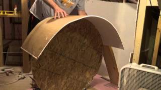 How to Curve or Bend Drywall  Curving Drywall Bending Tutorial [upl. by Wendell]