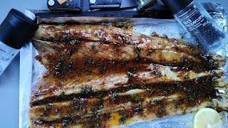 Braai snoek with glazed apricot jam  Braai snoek recipe  Snoek recipe south africa [upl. by Erbua]