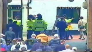 Football Hooligans Millwall Fight Wrexham [upl. by Labannah]