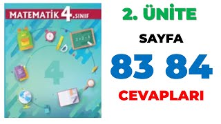 4 Sınıf Matematik Ders Kitabı Sayfa 83 84 Cevapları [upl. by Lorianne]