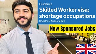 UK New Shortage Occupation List Updated 🇬🇧 sponsored jobs uk [upl. by Sanson]