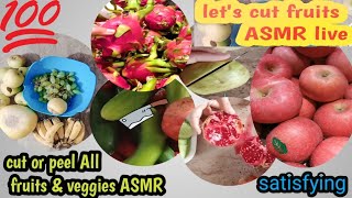 Extremcook is live ASMR cut or peel fruits amp veggies tutorial [upl. by Elleirol]