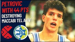 Drazen Petrovic 44 pts  Cibona VS Maccabi  EuroCup 1986 [upl. by Sherill]