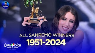 🇮🇹 Sanremo All Winners  Tutti i Vincitori 19512024 [upl. by Aihseuqal187]