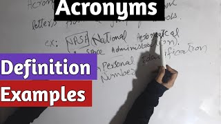 Acronyms  Definition of Acronyms  Use of Acronyms  English grammar [upl. by Annodahs]