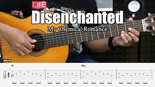 Disenchanted  My Chemical Romance  Fingerstyle Guitar Tutorial  TAB amp Lyrics [upl. by Suravat882]