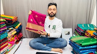 soft silk paithani live shubham paithani yeola puresilk [upl. by Theall932]