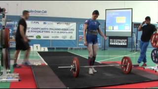 33° Campionato Italiano Assoluto di POWERLIFTING 2015 donne 4752kg stacco [upl. by Airuam291]