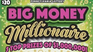 20 BIG MONEY MILLIONAIRE  PA Lottery Scratch Off Tickets [upl. by Elias]