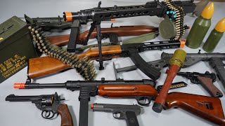 WW2 Toy Guns  MG42 Nerf Gun  MP40  PPSh41 Airsoft Gun M3Sten MK2Realistic Toy Guns Collection [upl. by Modeerf]