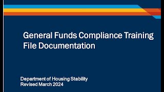 HOST Partner General Funds Compliance Training Documentation [upl. by Hultgren292]