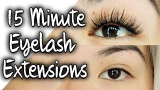 DIY How to apply Eyelash Extensions at Home Easy [upl. by Drofniw]