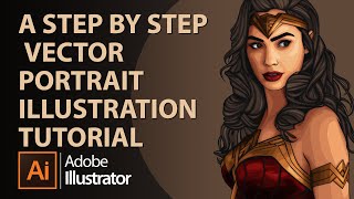 Step by Step Vector Portrait in Adobe Illustrator 2020  Vector Art  Vector Illustration [upl. by Apfel]