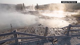 New video from National Park Service shows aftermath of hydrothermal blast at Yellowstone Natl Park [upl. by Iene]