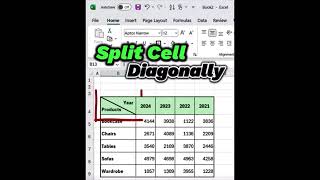 How To Split Cell Diagonally In Excel Simplified [upl. by Solim]