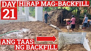 Day 21  Manual backfill is hard  Taas ng backfill  House Construction [upl. by Tabbatha775]