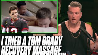 Pat McAfee Tried One Of Tom Bradys TB12 Recovery Massages [upl. by Roybn]