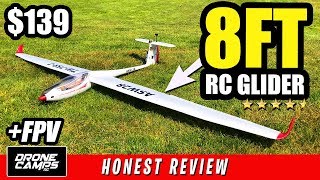 8FT RC GLIDER  Volantex ASW28 V2  Full Review Flights and FPV Setup [upl. by Schreibman]