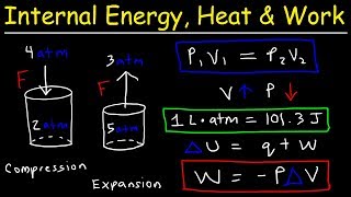 Internal Energy Heat and Work Thermodynamics Pressure amp Volume Chemistry Problems [upl. by Edgerton640]