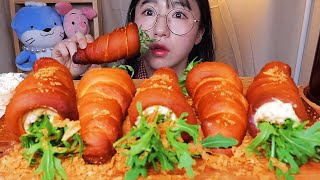 당근빵🥕 당근 크림치즈 빵 디저트 먹방 Dessert Mukbang [upl. by Iyre]