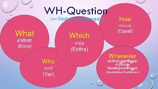 WHquestions in Tamil  WHquestions Tamil through English  Learn Tamil [upl. by Corso]