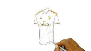 How to Draw the Real Madrid Jersey 20192020 [upl. by Haden34]