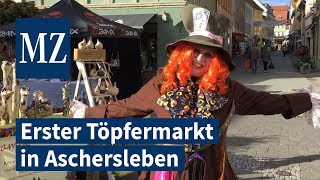 In Aschersleben wurde erstmals ein Töpfermarkt durchgeführt [upl. by Clein]