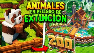 Construí un ZOOLÓGICO para RESCATAR ANIMALES en PELIGRO de EXTINCIÓN en MINECRAFT 🐼🐘 [upl. by Richart122]