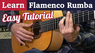 Learn Flamenco Rumba on guitar  Easy Strumming tutorial in 3 steps [upl. by Nacim]