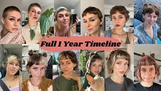 1 year of growing out my shaved head  photos styling tips  my thoughts [upl. by Sadoff581]