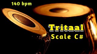 Tabla  Tritaal  140 bpm  Scale C  With Tanpura Pa Sa  HD Quality Sound  Tabla Online [upl. by Concha937]