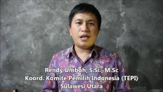 Rendy Umboh SSi MSc  Koord Komite Pemilih Indonesia TEPI Sulawesi Utara [upl. by Atinat]