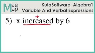 KutaSoftware Algebra1 Variable And Verbal Expressions [upl. by Mayfield640]