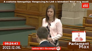 🔴 Parlamenti Közvetítés ÉLŐ 20221206  ParlamentMax támogatója Hangosjoghu [upl. by Einobe]