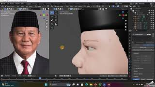 sculpting prabowo subianto animation blender 3d 3dprinting prabowo [upl. by Airliah]