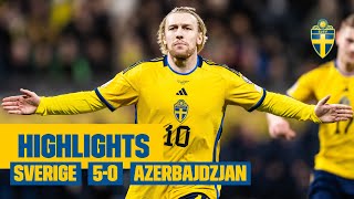 Highlights Sverige  Azerbajdzjan 50  EMkval  MÅLFEST [upl. by Ainiger]