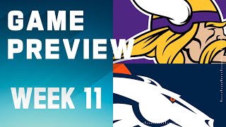 Minnesota Vikings vs Denver Broncos  2023 Week 11 Game Preview [upl. by Brodsky]