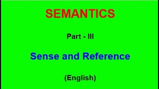 Semantics  Sense and Reference semanticssensereferenceenglishlanglitwaves [upl. by Nolly]