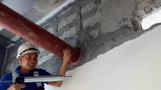 Fire Stop Sealant application on pipe sleeves [upl. by Maharva]