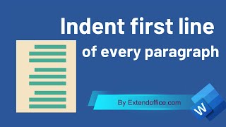 Indent first line of every paragraph in Word [upl. by Attennek552]