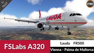 P3D v5 FSLabs A320 Laudamotion  Vienna to Palma de Mallorca  Full flight [upl. by Sand]