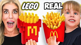 Lego Food Vs Real Food Challenge [upl. by Nellac679]