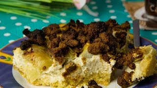 Rhabarberkuchen mit Quarkcreme amp Streusel  Low Carb  glutenfrei  salalade [upl. by Nwahsaj]