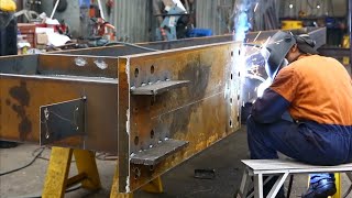 Fabrication process of steel building frame and the fully automatic steel frame welding line [upl. by Shae836]