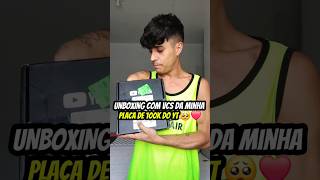 UNBOXING DA PLACA DE 100K 🙈❤️ freefire freefireshorts freefirebrasil youtubecreatorawards [upl. by Linnet]