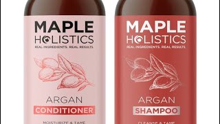 MAPLE HOLISTICS ARGAN OIL SHAMPOO AND CONDITIONER SET FOR COLOR TREATED HAIR [upl. by Constantia]