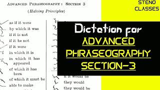 Advanced Phraseography Section 3 Dictation  Pitman Shorthand English  2021 [upl. by Deadman]