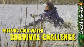 Surviving Hypothermia into Freezing Cold Water  making a FIRE  Survival Challenge [upl. by Werdnaed]