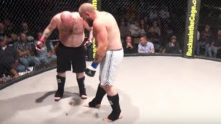 Fighter Craps All Over Cage Mat During Fight [upl. by Llebasi]