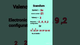 Scandium valency electronic configuration valence electrons shorts chemistry [upl. by Falzetta]